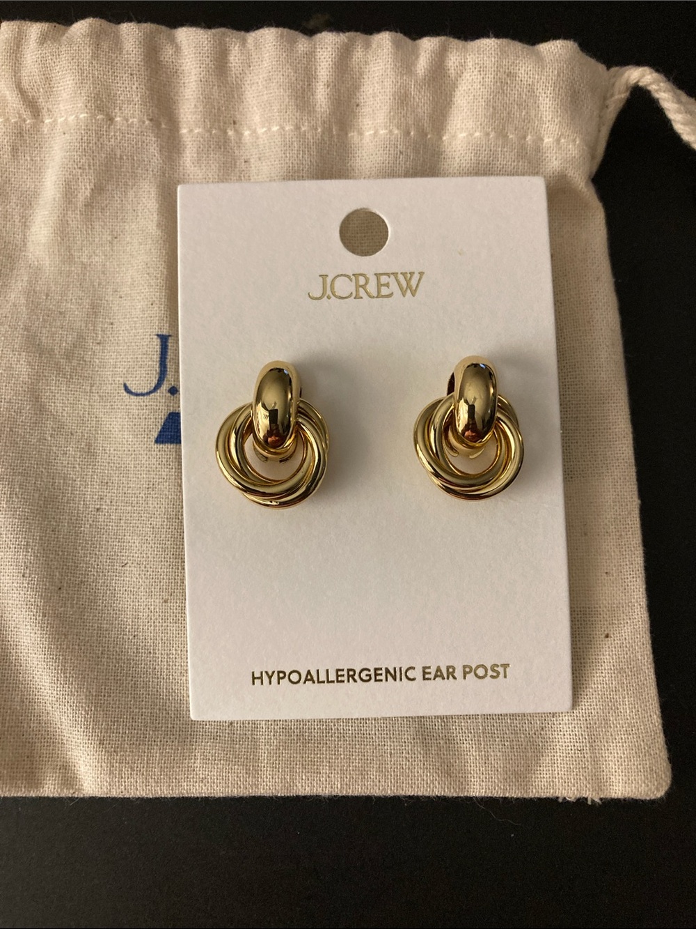 JCrew Factory knotted drop statement earrings